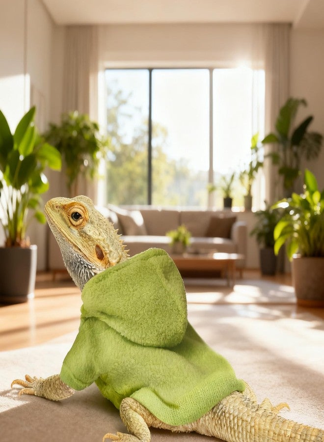 HOKABLE Lizard Clothes for Bearded Dragons Reptile Apparel Handmade Cotton Material Hoodies Gift for Lizards, Bearded Dragons, Crested Geckos, and Chameleons（Mint Green） - Image 5